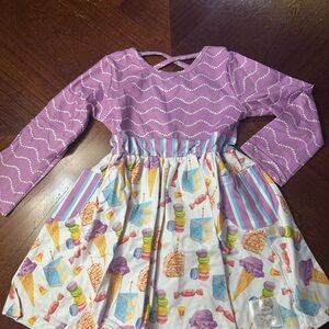 Sweet Treats Purple and Multicolor Party Kids Dress